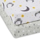 image 1 of Cot Bed Fitted Sheets 2 Pack – 100% Soft Cotton Jersey, Fits 140x70cm Baby Cot Bed Mattress (Cosmic Aura)