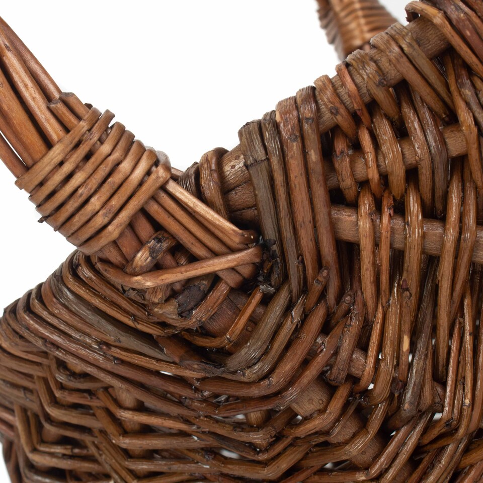 image 1 of Small Rustic Shopping Basket | Brown | Brown | S