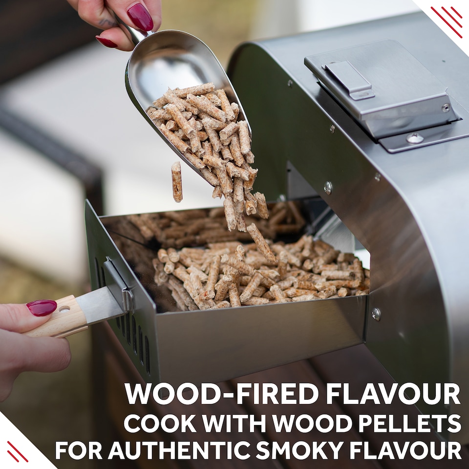 image 1 of George Foreman GFWPPO2SSPC Pizza Oven Stainless Steel 16" Wood Pellet with Paddle & Carry Bag