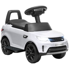 AIYAPLAY Land Rover Licensed 6V Kids Electric Ride On Car, 2-in-1 Sliding Car, Battery Powered Car with Headlights, Music, Horn, for 18-60 Months, White