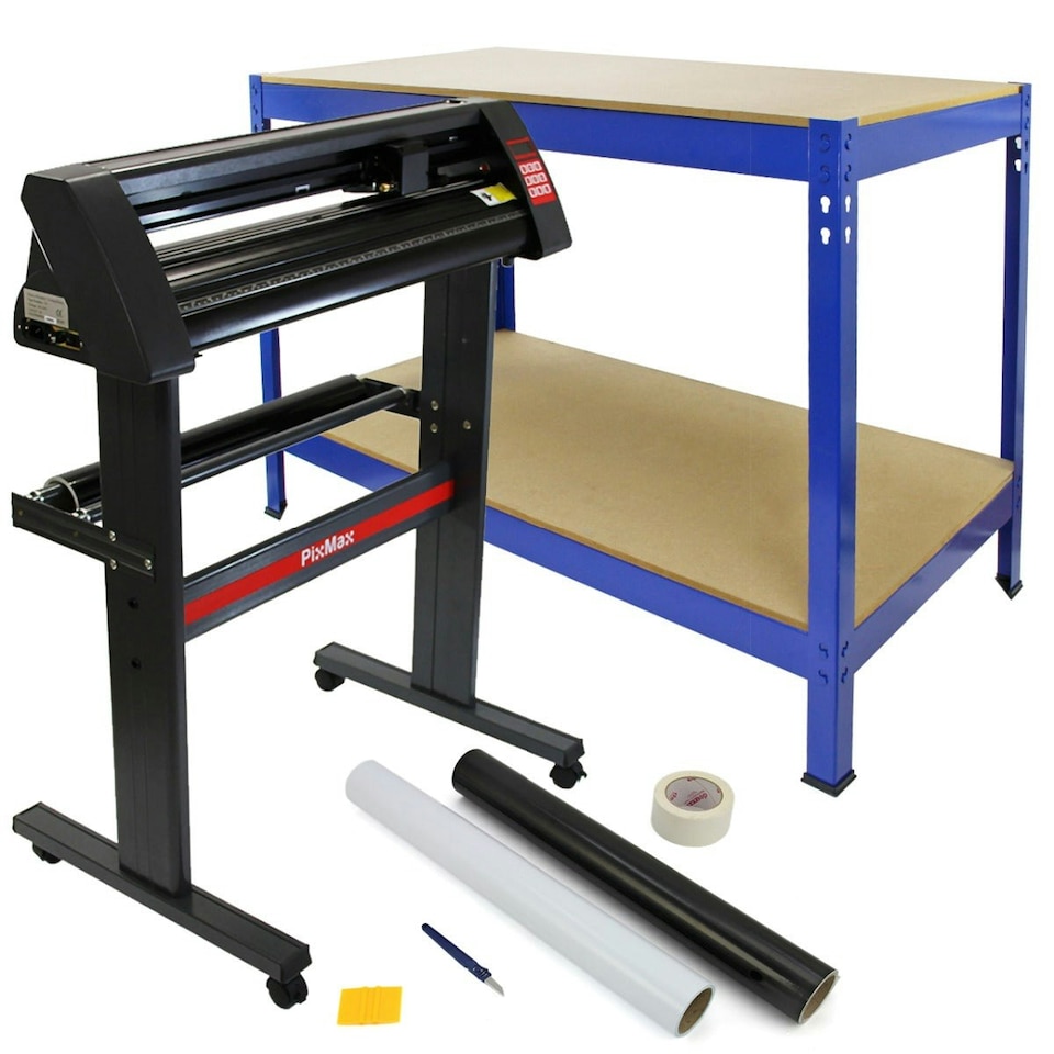 image 1 of 720mm Vinyl Cutter, Weeding Kit, Blue Q-rax Workbench bundle Blue