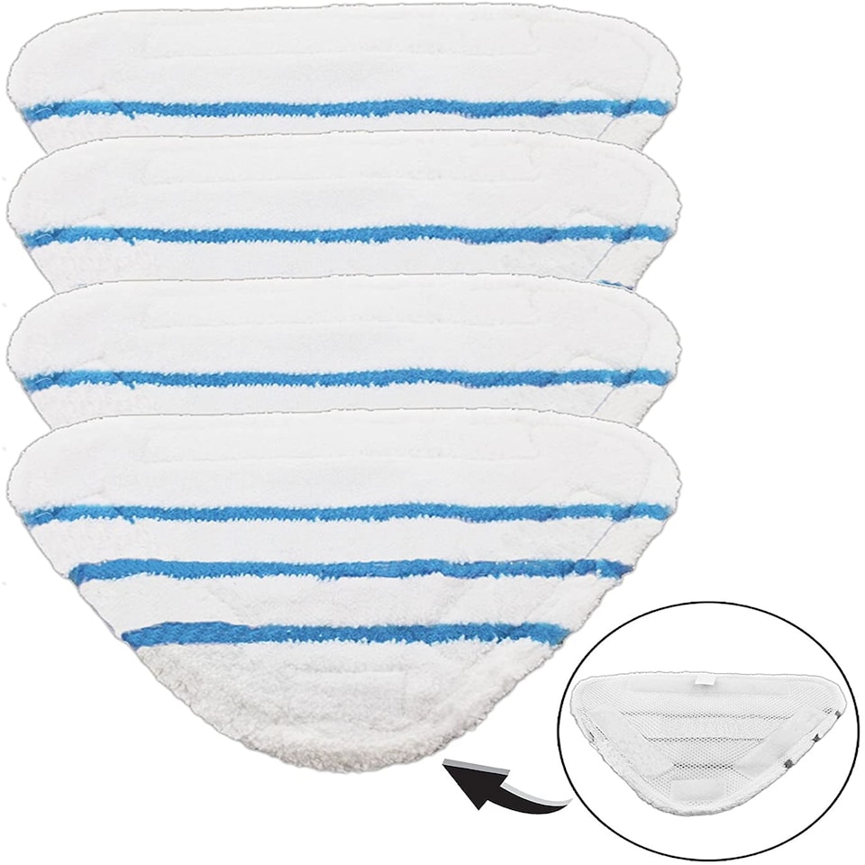 image 1 of SPARES2GO Washable Microfibre Cover Pads for Beldray 5-in-1 9-in-1 Steam Cleaner Mop (Pack of 6)