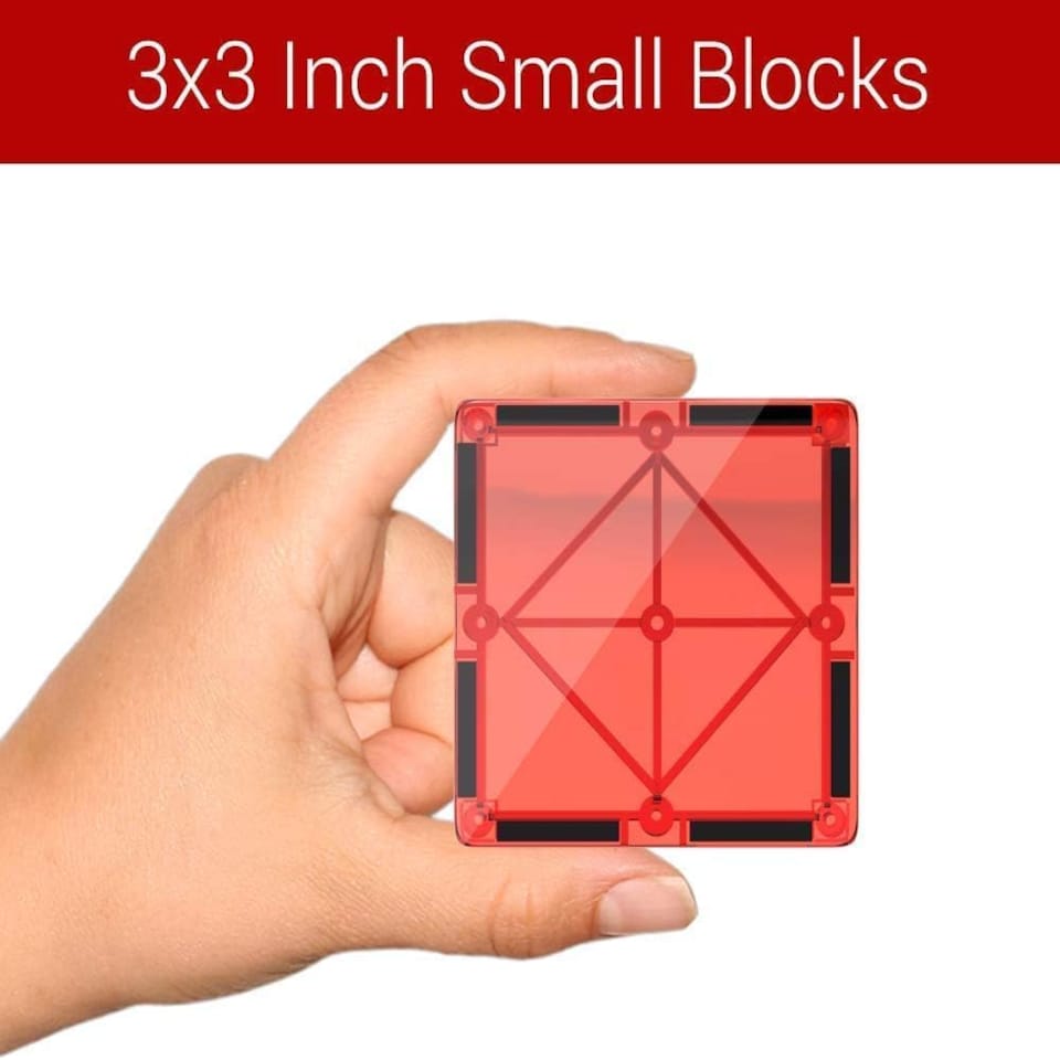 image 1 of Desire Deluxe Magnetic Tiles Building Blocks Construction Toys for Boys & Girls 47pc – STEM Learning Educational Toy for Kids Age 3 4 5 6 7 8 Year Old Gift