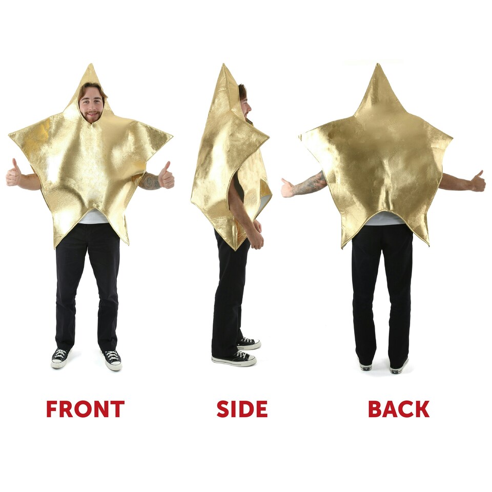 image 1 of Adult Gold Star Costume – Fancy Dress (One Size) N/A | One Size
