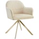 image 1 of Lounge Armchair Living Room Accent Chair 360 Swivel Slim Steel Legs Velvet Fabric | Cream | cream/gold | 1