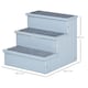 image 4 of PawHut 3 Step Wooden Dog Steps Pet Stairs Cat Ladder for Bed with Storage Grey