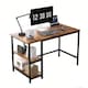 image 1 of MCC Direct Computer Desk with 2 adjustable shelves 100cm Chicago Brown | Brown