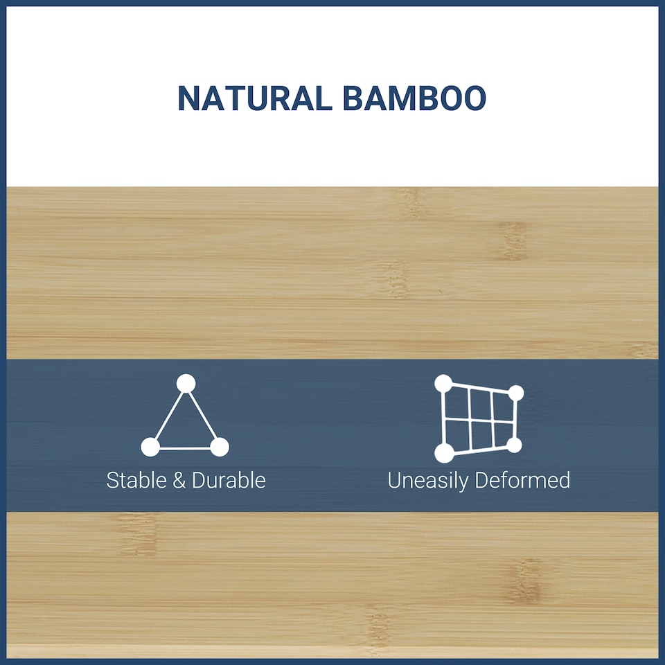 image 1 of HOMCOM Monitor Riser Laptop PC Plinth Stand TV Computer Desktop Organiser W  Drawer Bamboo