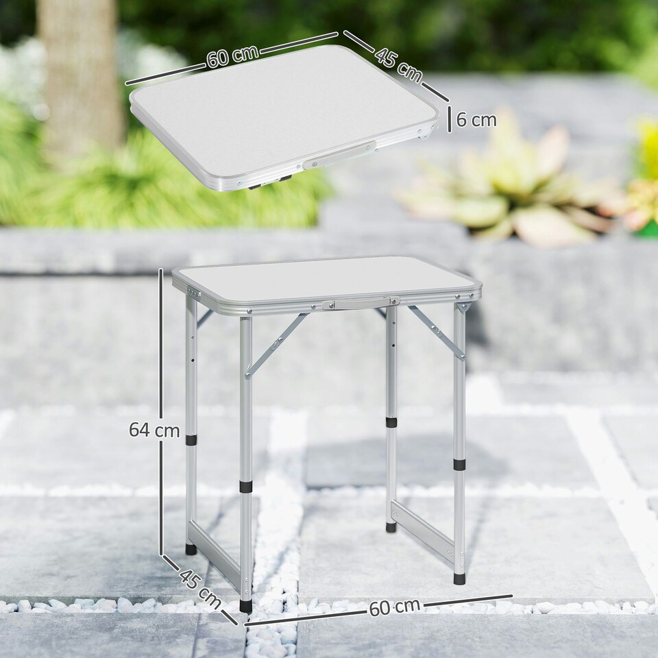 image 1 of Outsunny Garden Outdoor Camping Aluminium Table Portable Folding Picnic Table
