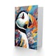 image 2 of Flowers Vibrant Colourful Puffin Birthday Card