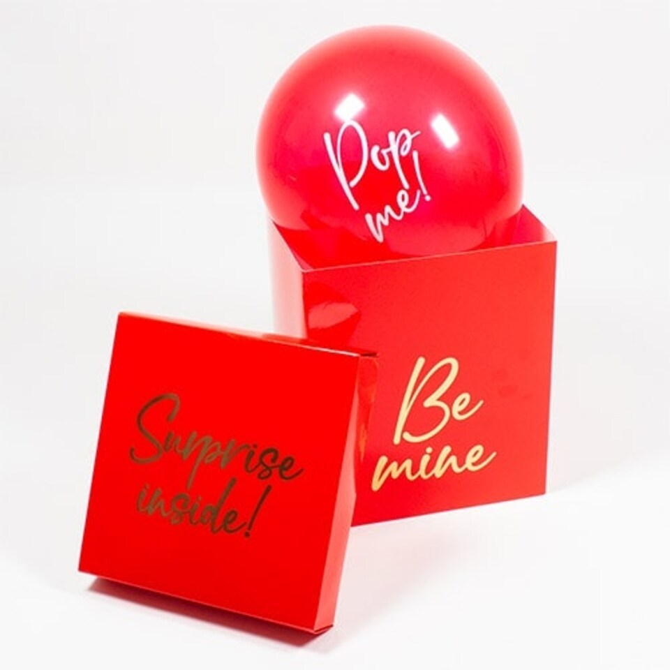 image 1 of Be Mine Surprise Balloon Valentine's Day Surprise in a Box Kit