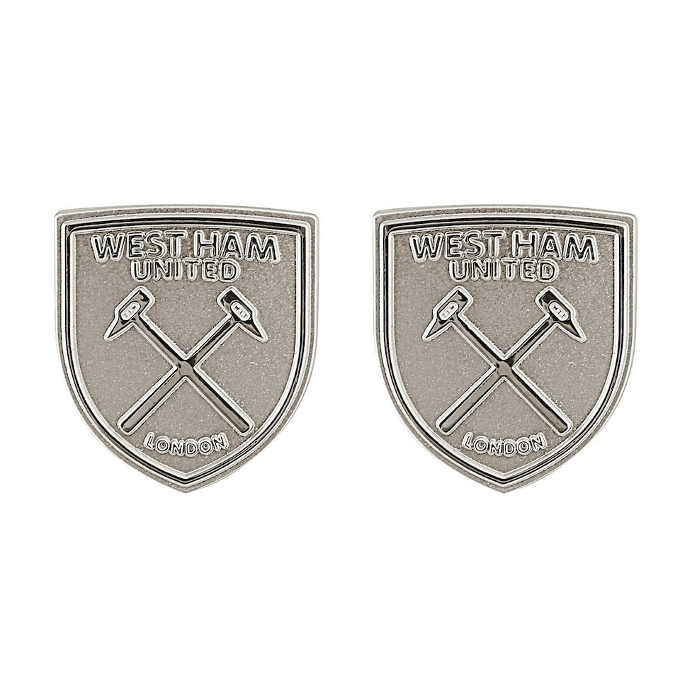 image 1 of West Ham United FC Silver Plated Crest Cufflinks - Silver - One Size