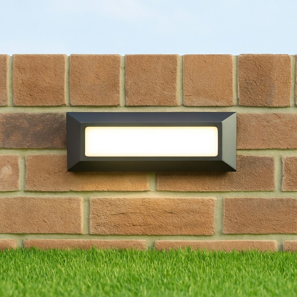 image 1 of CGC REBECCA Dark Grey Slim LED Outdoor Rectangle Brick Light Grey