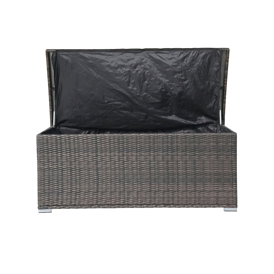 image 1 of Direct Wicker 243L Outdoor Garden Rattan Storage Box, Small Deck Storage Box for Patio, Yard | Brown