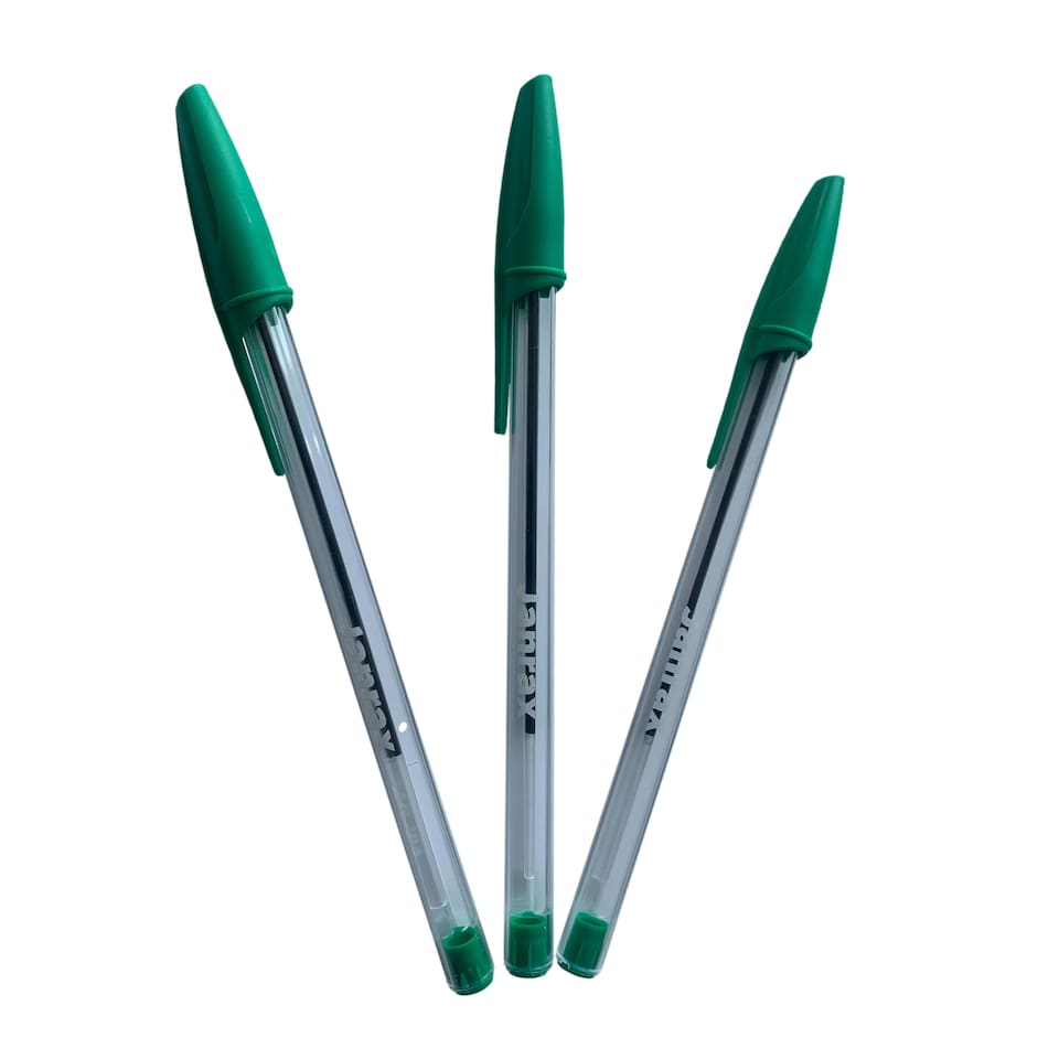 image 1 of Box of 50 Green Ballpoint Pens Smooth Glide by Janrax