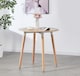 image 3 of 5PCs Dining Set - an Oak Round Dining Table & Set of 4 White Lorenzo Tulip chairs with Padded Seat | Green