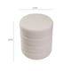 image 2 of Livingandhome Upholstered Ottoman in Teddy Bear Fabric – Footrest or Seat (No Storage) | White