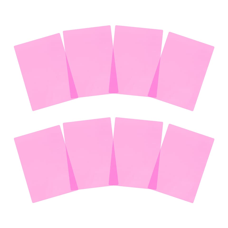 image 1 of Pack of 8 A4 Plain Pink Dyslexia Overlay Reading Sheets - PET Material, Rounded Corners | Pink | Pink