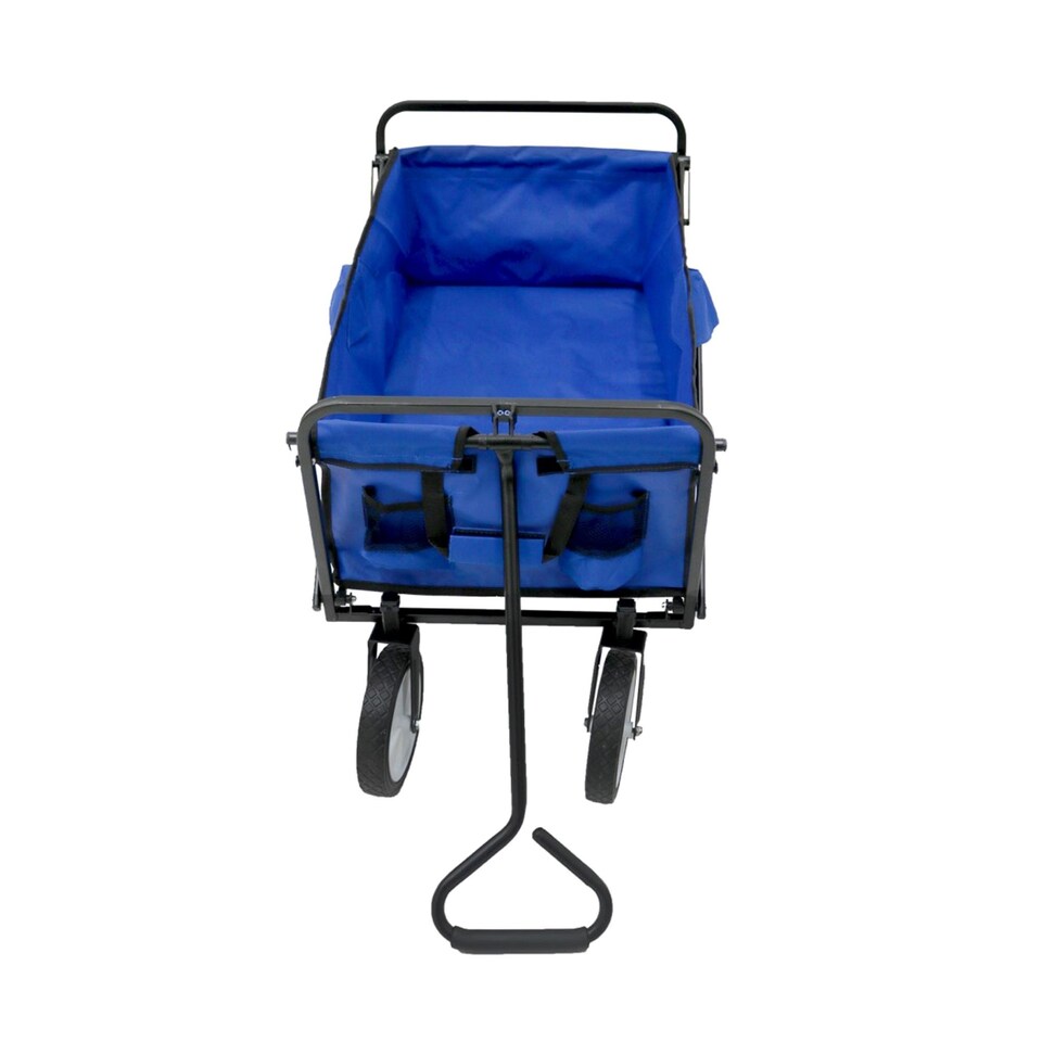 image 1 of Blue Heavy Duty Foldable Garden Festival Trolley Cart Wagon Truck
