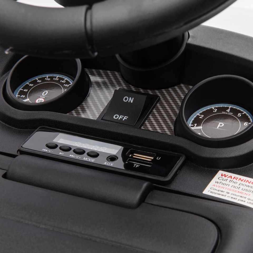 image 1 of AIYAPLAY Land Rover Licensed 6V Kids Electric Ride On Car, 2-in-1 Sliding Car, Battery Powered Car with Headlights, Music, Horn, for 18-60 Months, White