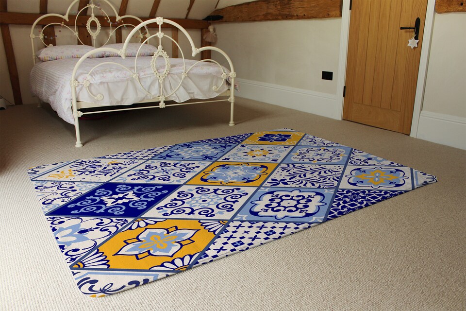 image 1 of Turkish Style Azulejos Tiles Rug | Multi