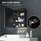 image 8 of HOMCOM Bathroom Cabinet with Mirror, LED Lights and Demister Pad, Black Black