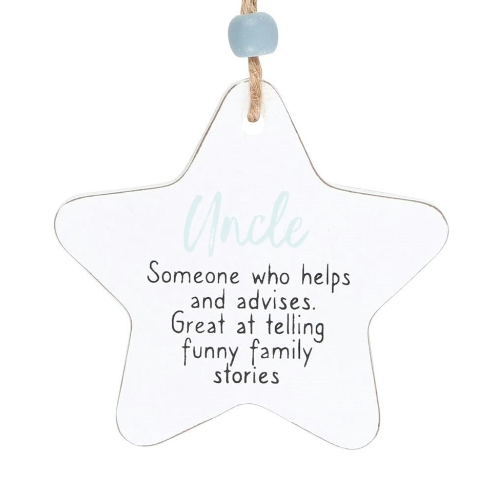 image 1 of Something Different Uncle Star Hanging Sentiment Sign - White/Blue/Black - One Size