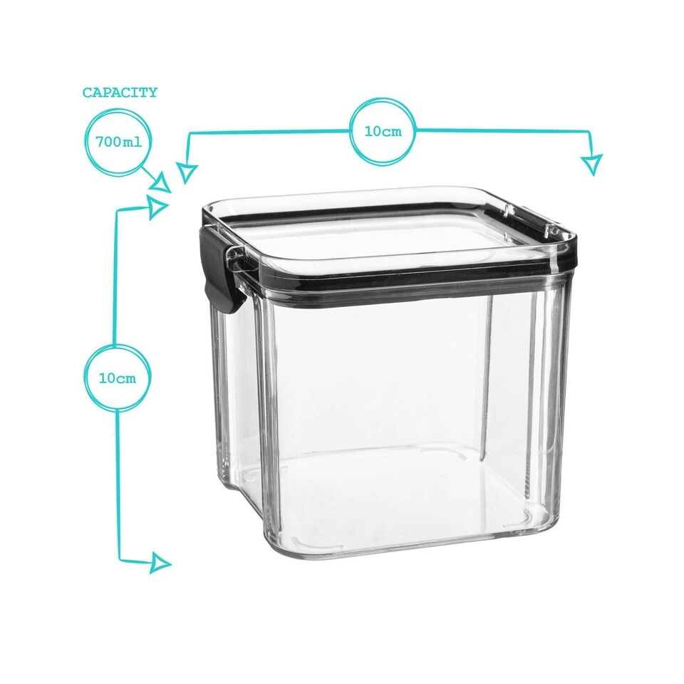 image 1 of Argon Tableware Food Storage Container - 700ml - Black - Resuable Container Meal Prep Container Tub Tupperware Airtight Lid