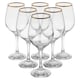 image 2 of Amber Gold Rimmed Wine Glass Drinking Glasses Sets Gift | Clear | Clear