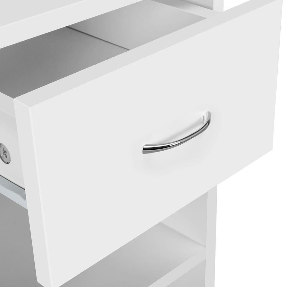 image 1 of Yaheetech Computer Desk Laptop Table w/Drawer & Shelves | White