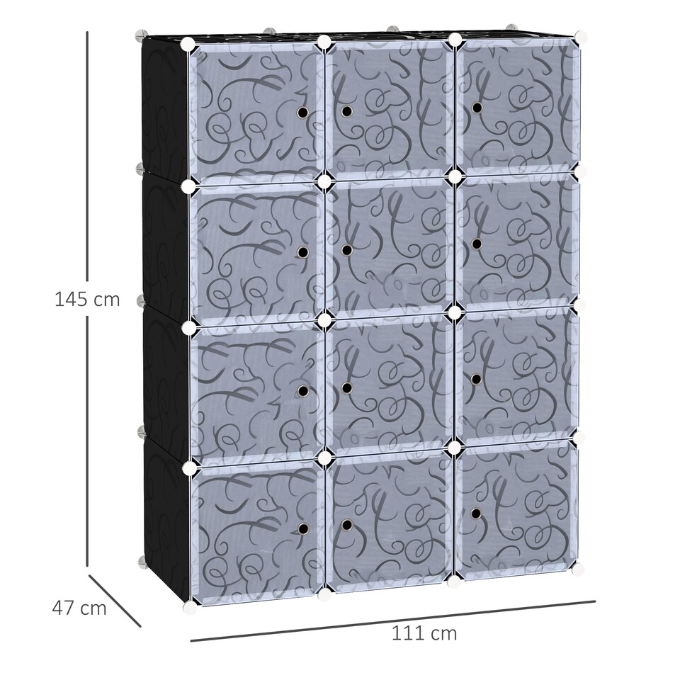 image 1 of HOMCOM DIY Wardrobe Portable Interlocking Plastic Modular Closet Cube Organiser
