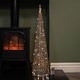image 6 of Set of 3 Gold Glitter Twist Christmas Cone Trees with 90 Warm White LEDs