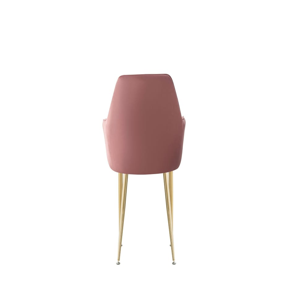 image 1 of MOF Dining chair Armchair with Armrest & Backrest Upholstered seat with Metal legs T05 Pink