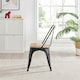 image 4 of Furniturebox 2x Colton 'Tolix' Style Black Metal Dining Chairs Wood Seat