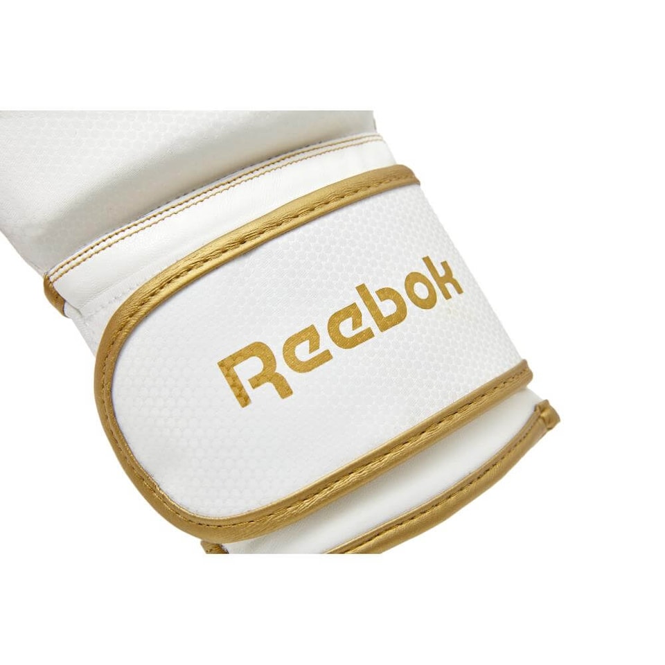 image 1 of Reebok Boxing Gloves - White and Gold, 16oz, Tetra Impact System | White | White and Gold | 16oz