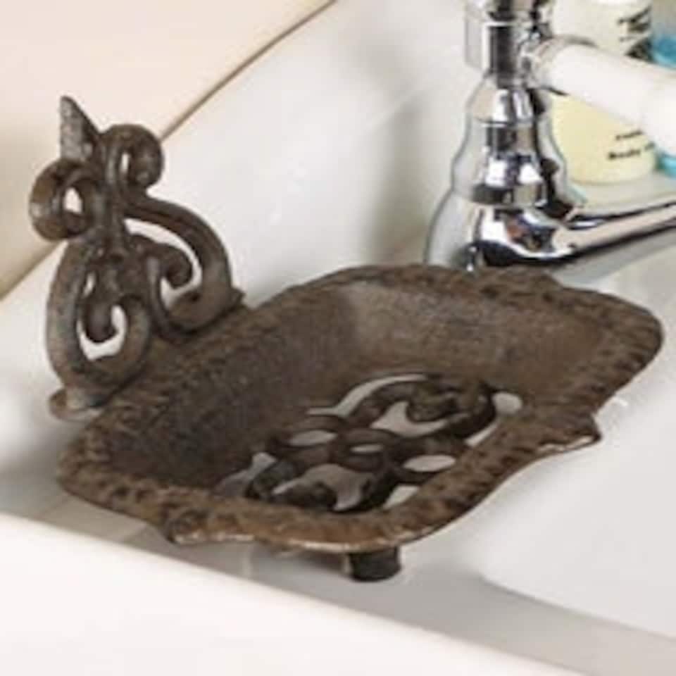 image 1 of Fleur de Lys Bathroom Soap Dish