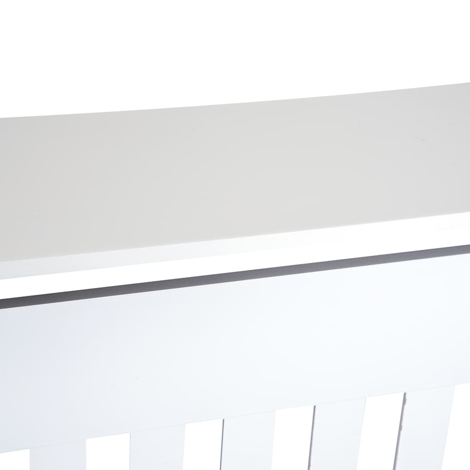 image 1 of HOMCOM Slatted Radiator Cover Painted Cabinet MDF Lined Grill in White (78L x 19W x 81H cm)