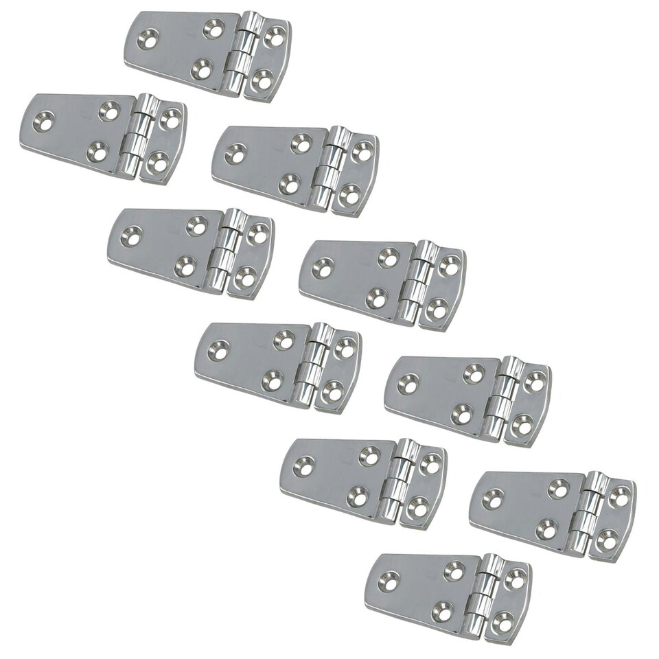 image 1 of Polished Door Hinge 10 Pack Stainless Steel 76mm x 38mm 316 Marine Cabin Hatch Silver