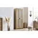 image 1 of Sleek 2 Door Rattan Oak Wardrobe