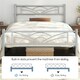 image 4 of Yaheetech Metal Platform Bed Frame with Cloud-inspired Design Headboard Silver, 3ft Single