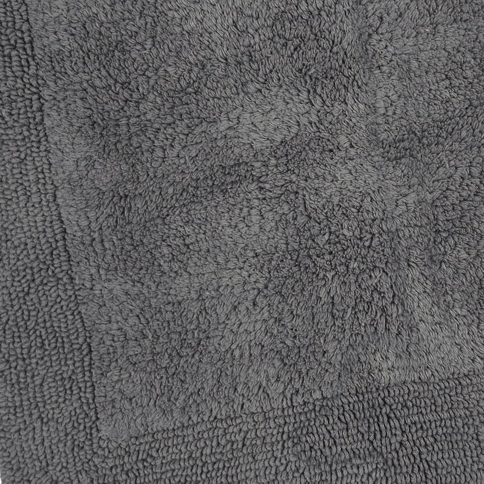 image 1 of Heavyweight Reversible Bath Mat Rug 53 x 85cm - Charcoal Grey