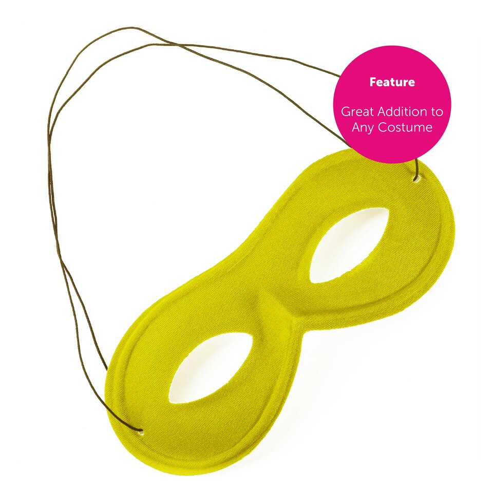 image 1 of Yellow Eye Mask on Elastic – Fancy Dress Accessory for Superheroes, Costumes & Parties Yellow | One Size