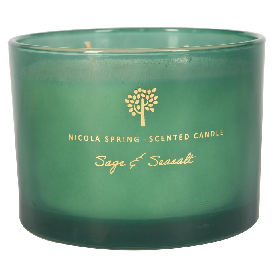 image 1 of Nicola Spring Soy Wax Scented Candle - 350g - Sage & Seasalt | Green | Green