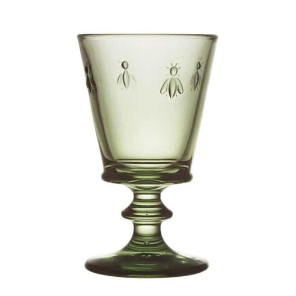 image 1 of La Rochere Bee Stemmed Wine Glass Olive Green 270ml