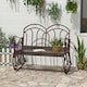 image 2 of Outsunny Rocking Chair Swing Bench Loveseat Metal Bronze Outdoor
