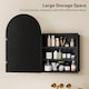 image 4 of HOMCOM Bathroom Mirror Cabinet with Mirror Arched Wall Cabinet Black | Black | Black | 50 x 12 x 76 cm