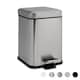 image 1 of Harbour Housewares Square Bathroom Pedal Bin - 3 Litre - Brushed Metal