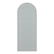 Large Arched Window Mirror - Wood - L4 x W80 x H200 cm - White White