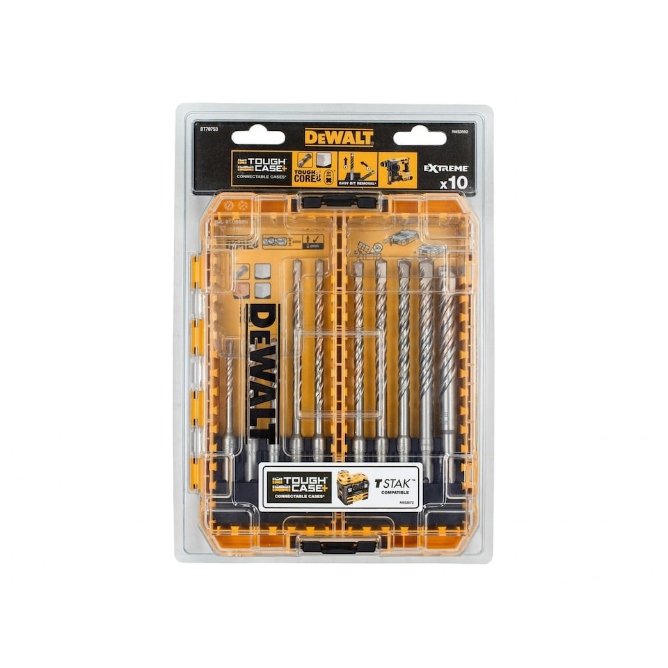 Dewalt Power Tools Sds Plus Extreme 2 Drill Bit Set, 10 Piece - Multi Colour - One Size