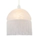 image 1 of Traditional Opal White Domed Glass Pendant Shade with Long Tassels